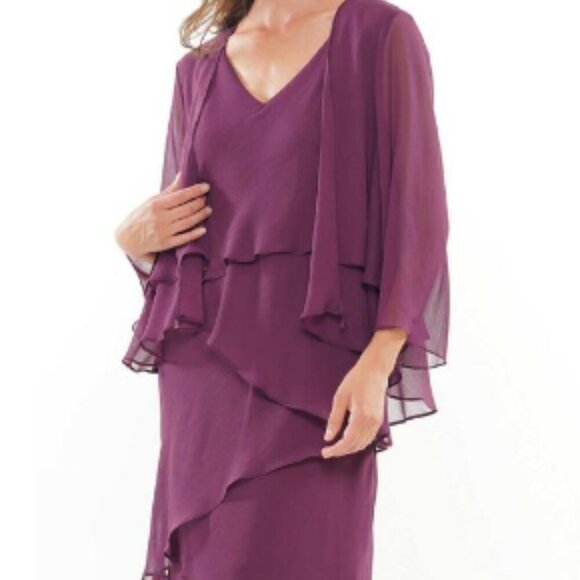 NWT Marsoni by Colors M309 Mother of the Bride Dress Eggplant Size 14 - Picture 1 of 6